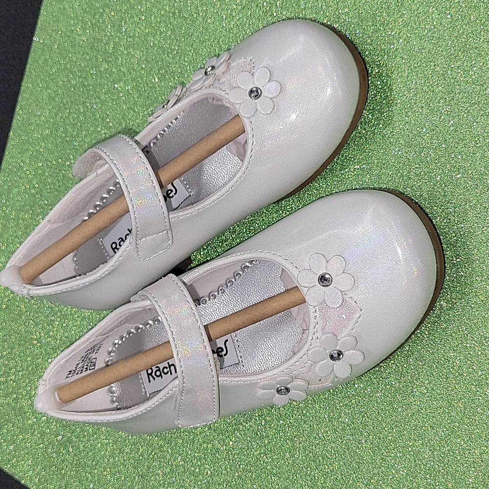 Rachel Shoes Lil Rose White Pearl New With Box